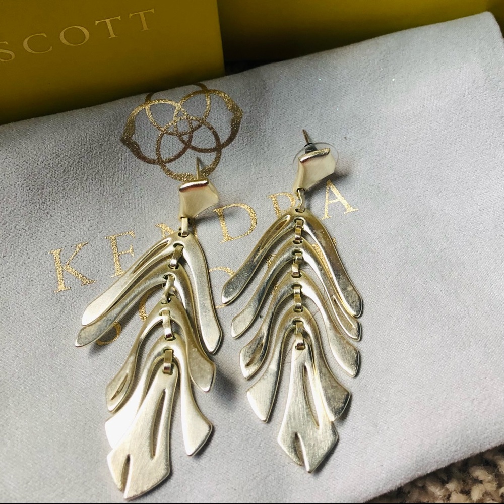 Kendra Scott Silver Luca Statement earrings.
